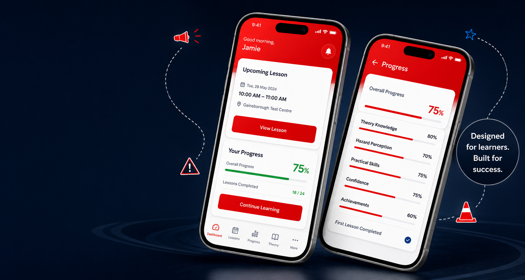 DMSM learning app screens