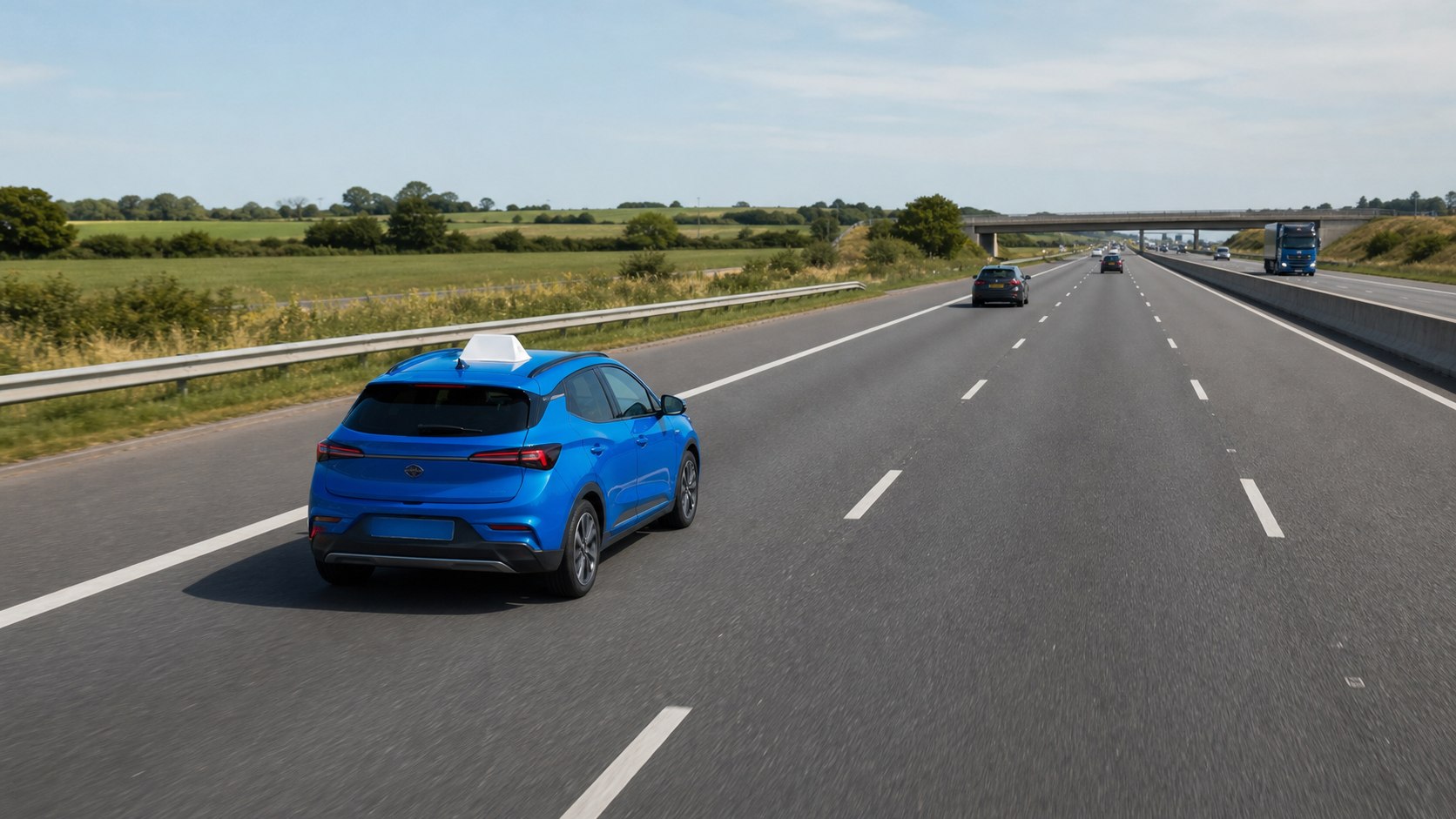 DMSM automatic tuition car travelling on a motorway