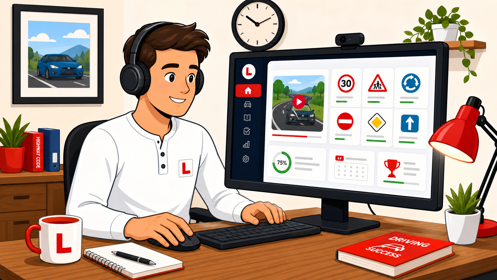 Video driving class and online lesson support